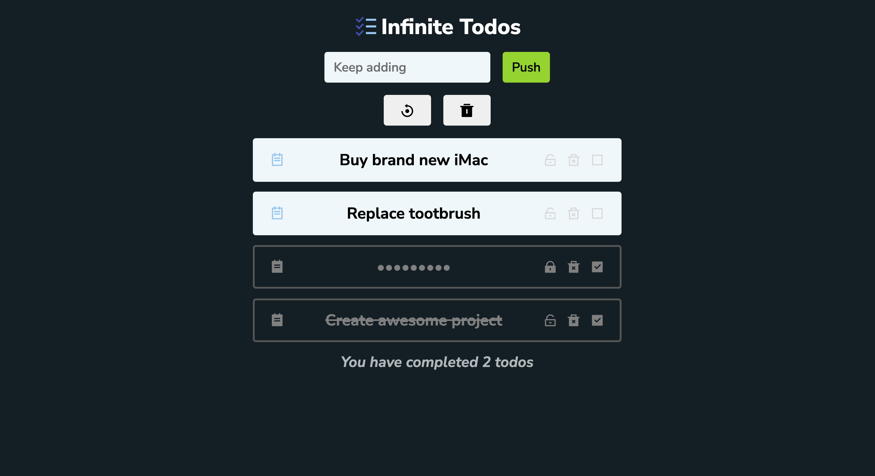 Infinite Todos project preview